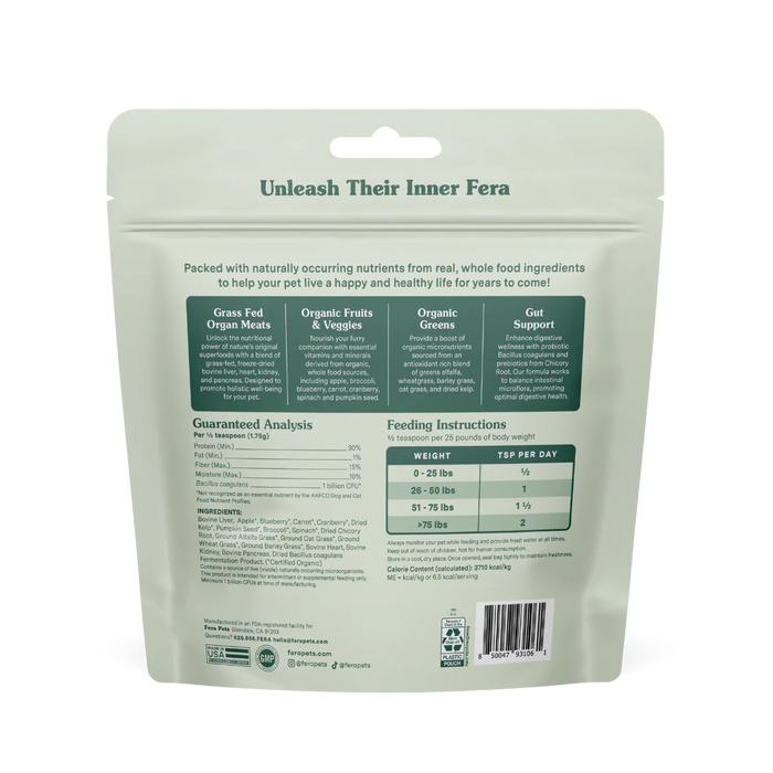 [NEW LAUNCH] 10% OFF: Fera Pet Organics Whole Food Multivitamin Topper For Dogs & Cats