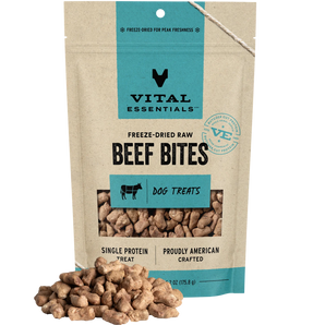 Vital Essentials Freeze-Dried Raw Beef Bites Dog Treats