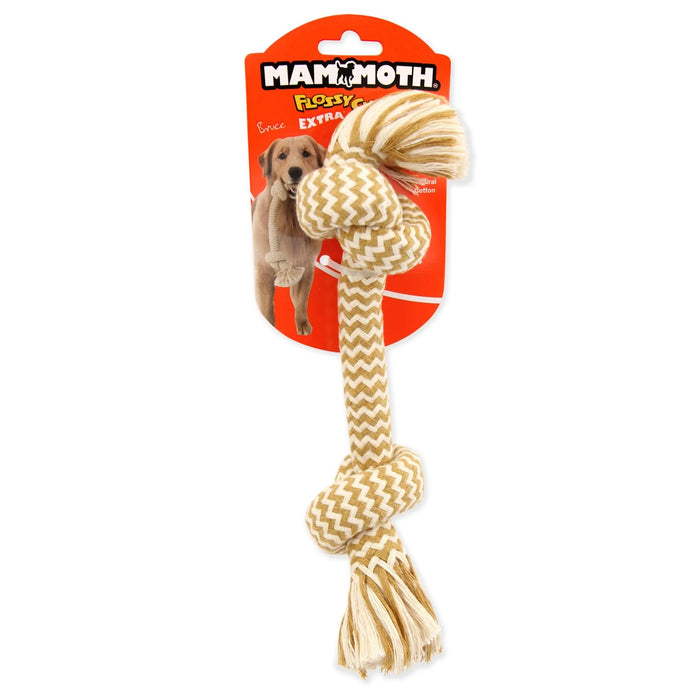 Mammoth Flossy Chews Extra Premium Peanut Butter Scented Extra 2 Knots Bones Toy For Dogs