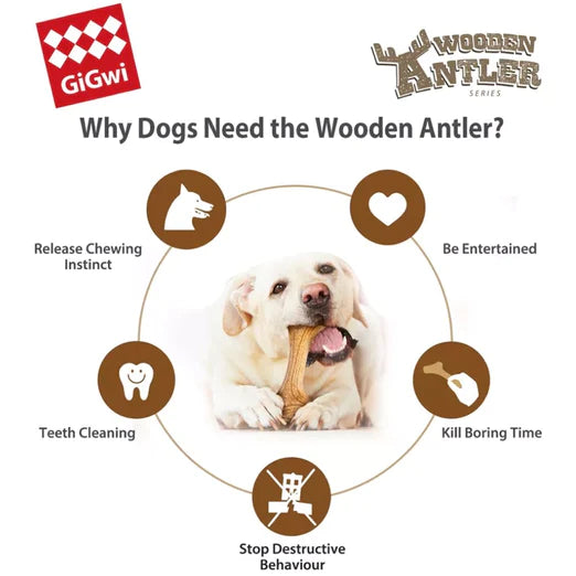 GiGwi Eco Wooden Antler Toy For Dogs
