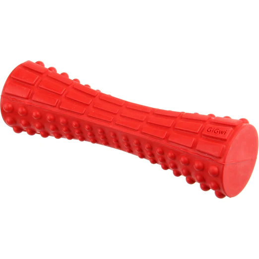 GiGwi "Push To Mute" Red Extra Durable Johnny Stick Rubber Dog Toy