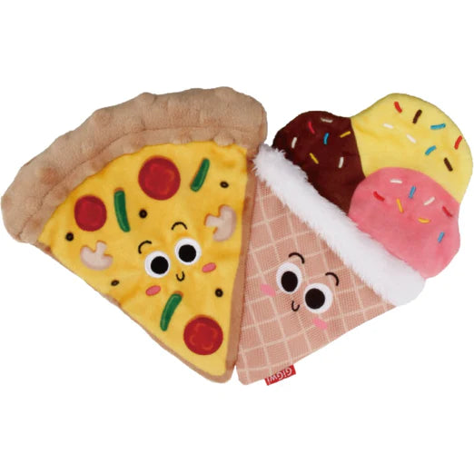 GiGwi Pizza & Ice Cream With Squeaker & Crinkle Paper Paper Dog Toy