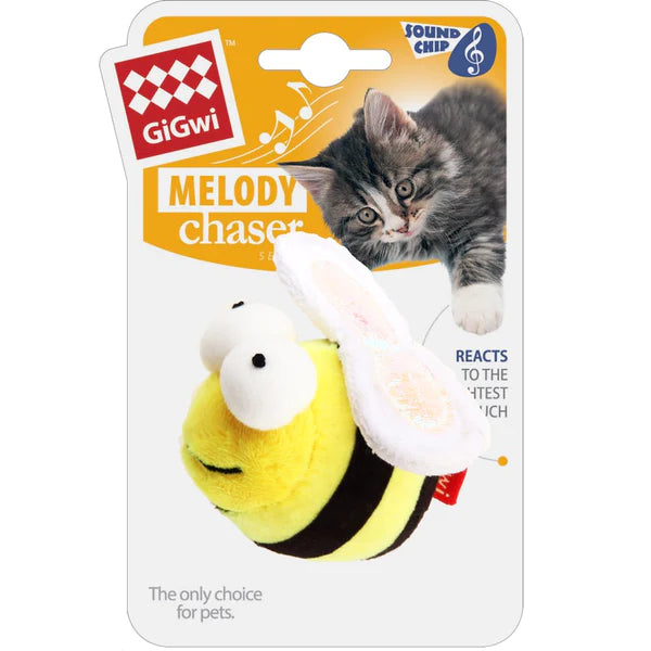 GiGwi Melody Chaser Bee With Sound Chip Plush Toy For Cats