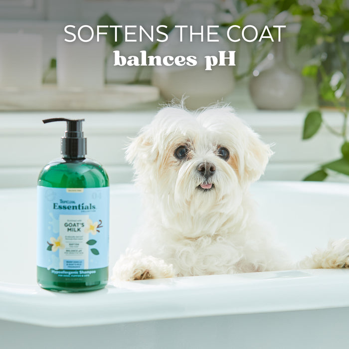 20% OFF: Tropiclean Essentials Warm Vanilla & Goat’s Milk Scent Hypoallergenic Shampoo For Dogs, Puppies & Cats
