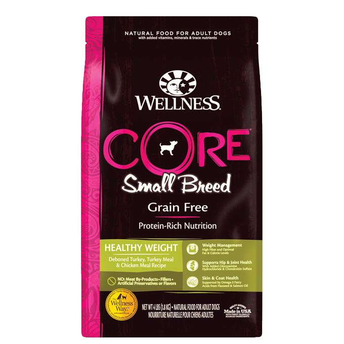 20% OFF: Wellness CORE Grain Free Small Breed Healthy Weight (Deboned Turkey, Turkey Meal & Chicken Meal Recipe)  Adult Dry Dog Food