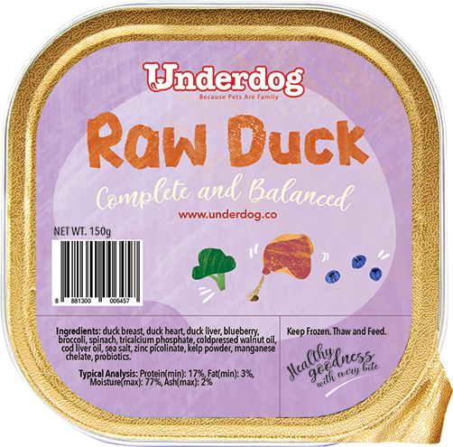 Underdog Complete & Balanced Raw Duck Recipe For Dogs (FROZEN)