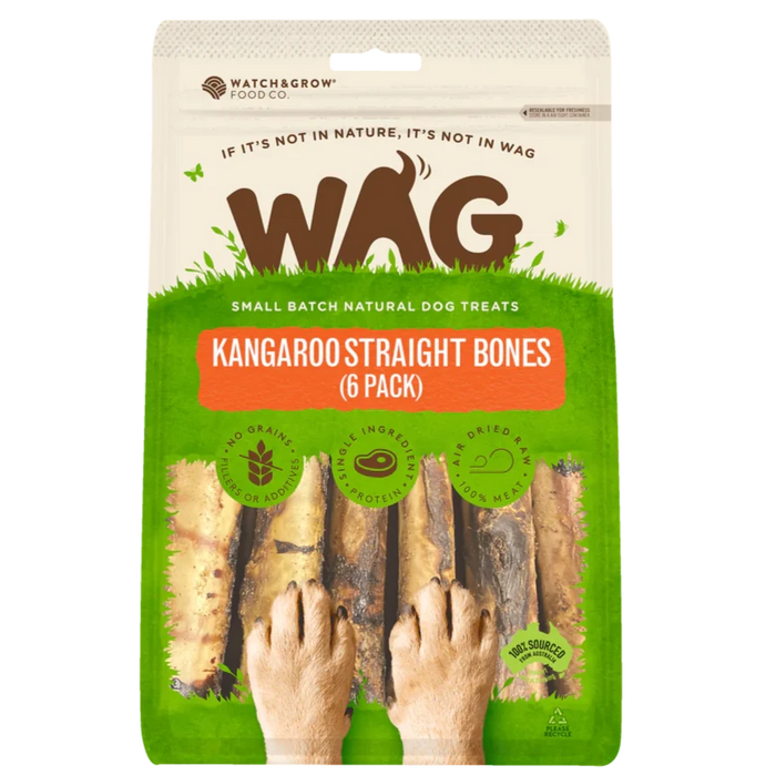 WAG Kangaroo Straight Bone (Pack Of 6) Treats For Dogs
