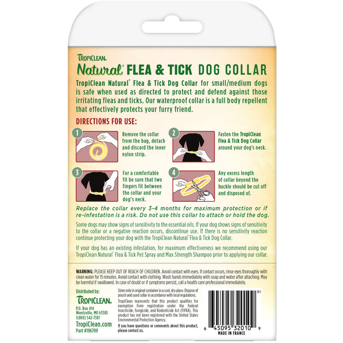 20% OFF: TropiClean Natural* Flea & Tick Collar For Small/Medium Dogs