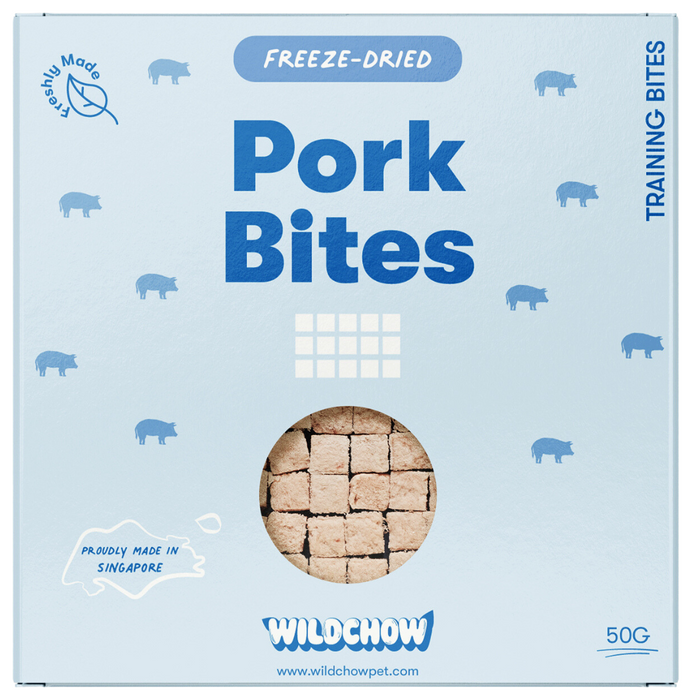 WildChow Freeze Dried Pork Training Bites For Dogs & Cats