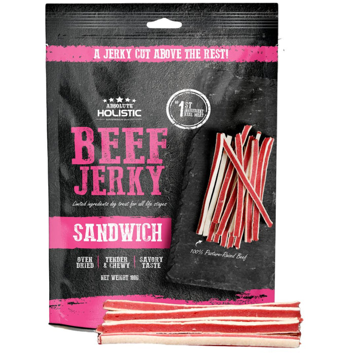 20% OFF: Absolute Holistic Oven Dried Beef Sandwich Jerky Dog Treats