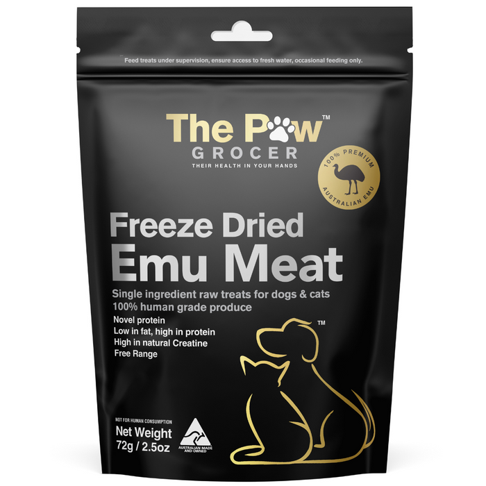 [NEW LAUNCH] 25% OFF: The Paw Grocer Black Label Freeze Dried Emu Meat Treats For Dogs & Cats