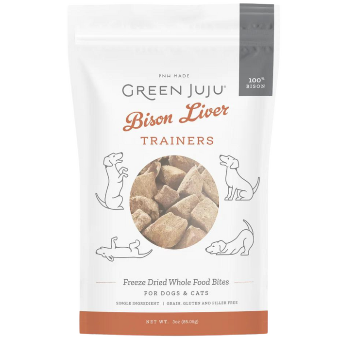 Green Juju Freeze Dried Bison Liver Trainers Whole Food Bites For Dogs & Cats
