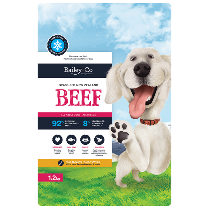 10% OFF: Bailey+Co Freeze Dried New Zealand Grass-Fed Beef Food For Dogs