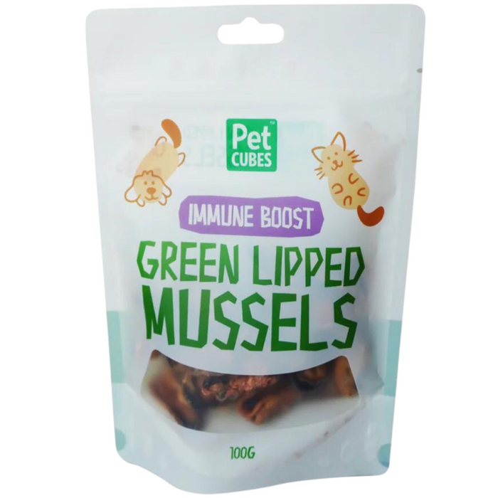 Pet Cubes Air Dried Green Lipped Mussels Treats For Dogs & Cats