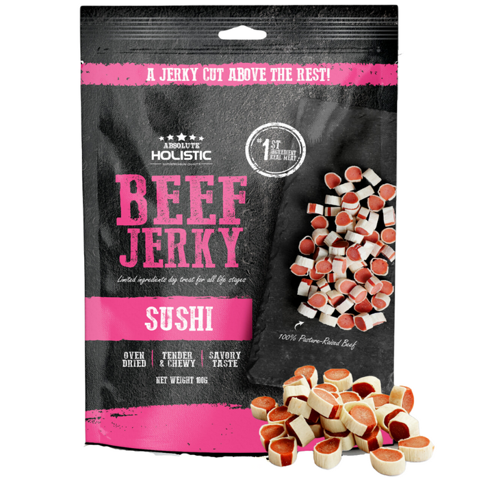 20% OFF: Absolute Holistic Oven Dried Beef Sushi Jerky Dog Treats