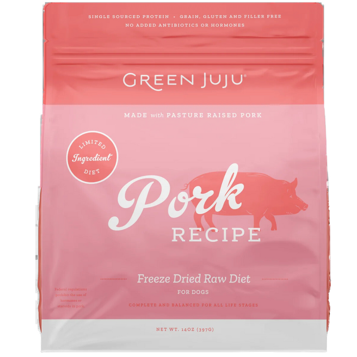 Green Juju Freeze Dried Raw Pork Recipe For Dogs