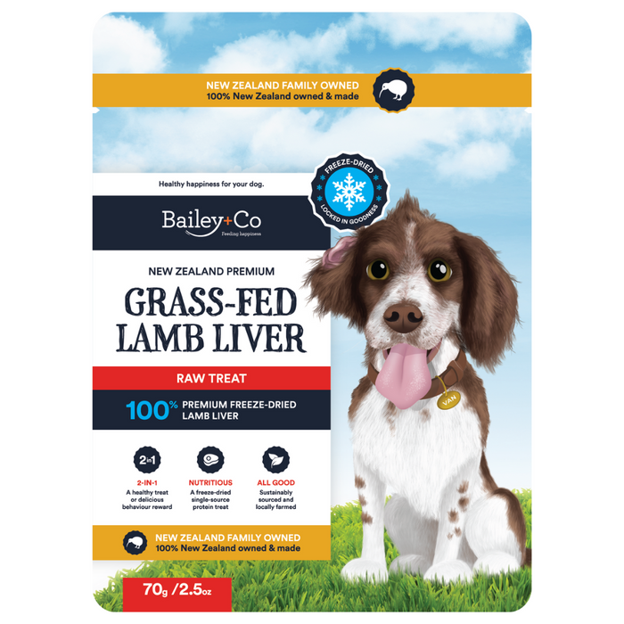 10% OFF: Bailey+Co Freeze Dried New Zealand Premium Grass Fed Lamb Liver Treat For Dogs