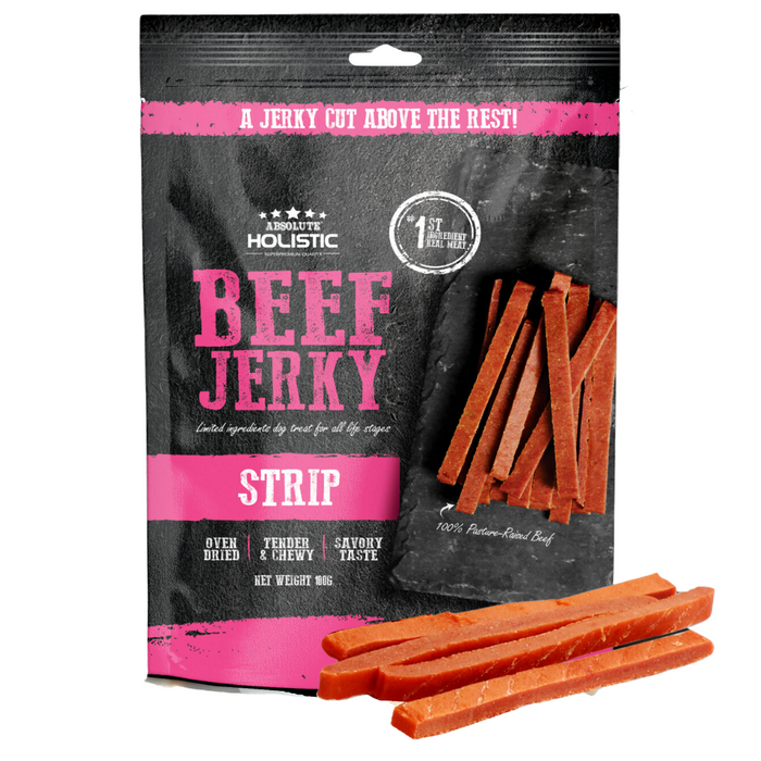 20% OFF: Absolute Holistic Oven Dried Beef Strip Jerky Dog Treats