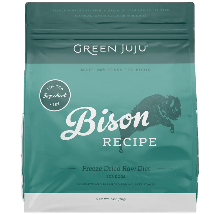 Green Juju Freeze Dried Raw Bison Recipe For Dogs