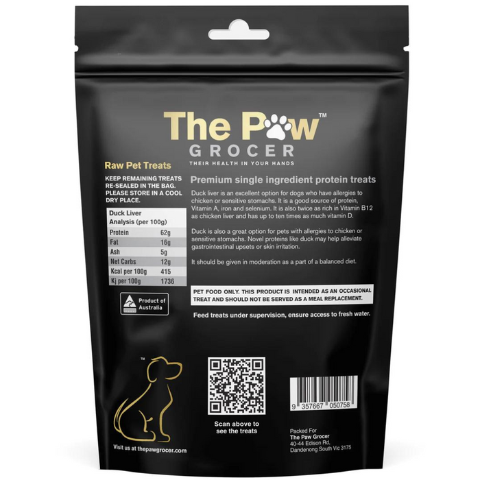 [NEW LAUNCH] 25% OFF: The Paw Grocer Black Label Freeze Dried Responsibly Farmed Duck Liver Treats For Dogs & Cats