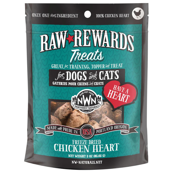 20% OFF: Northwest Naturals Raw Rewards Freeze Dried Chicken Heart Treats For Dogs & Cats