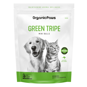 Organic Paws Green Tripe Mini Balls Topper for Dogs & Cats