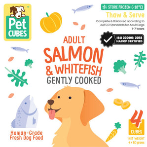 Pet Cubes Complete Gently Cooked Salmon & Whitefish Fresh Food For Dogs