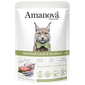 Amanova Grain-Free Lamb & Sardines Recipe Wet Cat Food for Sterilised Adult Cats