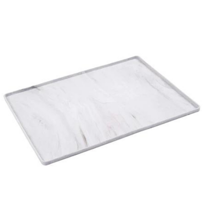 10% OFF: Messy Mutts Marble Design Silicone Non-Slip Dog Bowl Mat (With Raised Edge To Contain the Spills)