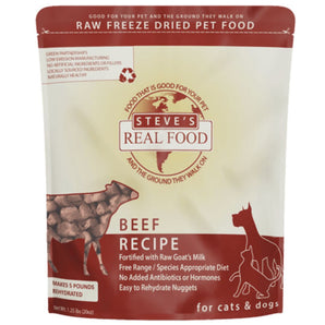 Steve's Real Food Freeze-Dried Raw Beef Nuggets Diet for Dogs & Cats