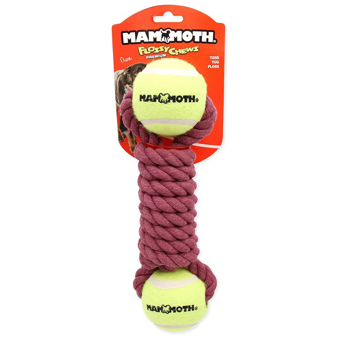 Mammoth Flossy Chews Extra Premium Twister Bones With Tennis Balls Toy For Dogs