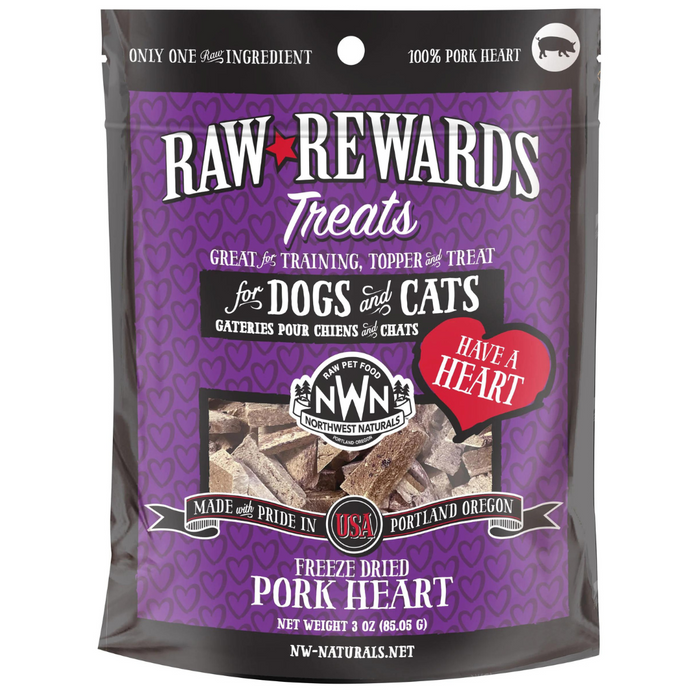 20% OFF: Northwest Naturals Raw Rewards Freeze Dried Pork Heart Treats For Dogs & Cats