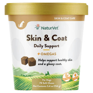 20% OFF: NaturVet Skin & Coat Plus Breath Aid Soft Chew Cup For Dogs