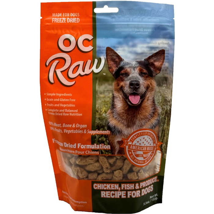 OC Raw Freeze Dried Raw Meaty Rox Chicken, Fish & Produce Recipe For Dogs