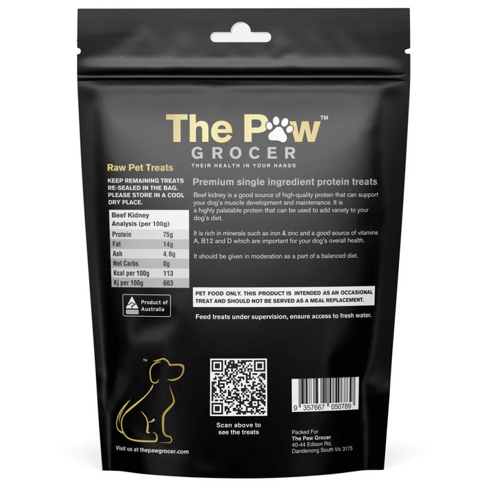 [NEW LAUNCH] 25% OFF: The Paw Grocer Black Label Freeze Dried Grass-Fed Beef Kidney Treats For Dogs & Cats