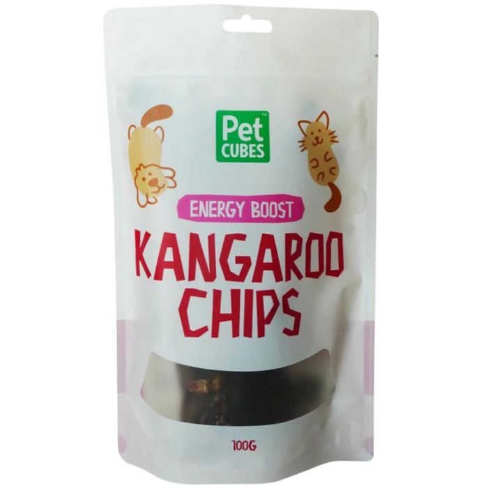 Pet Cubes Air Dried Kangaroo Chips Treats For Dogs & Cats