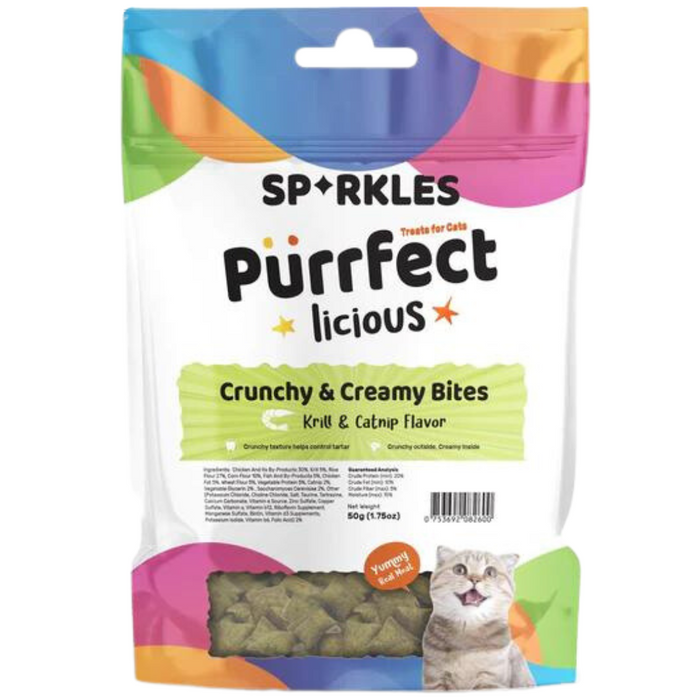 Sparkles Purrfect-licious Crunchy & Creamy Krill & Catnip Bites For Cats