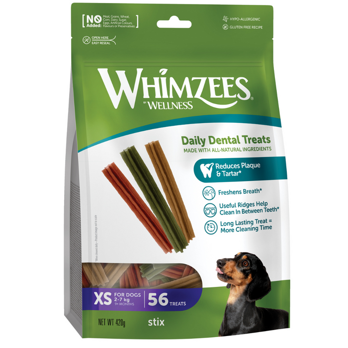 Whimzees Stix X-Small Natural Dental Dog Chews (48Pcs)