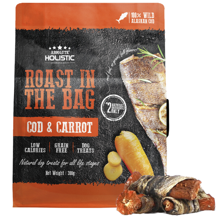 30% OFF: Absolute Holistic Roast In The Bag Cod & Carrot Dog Treats