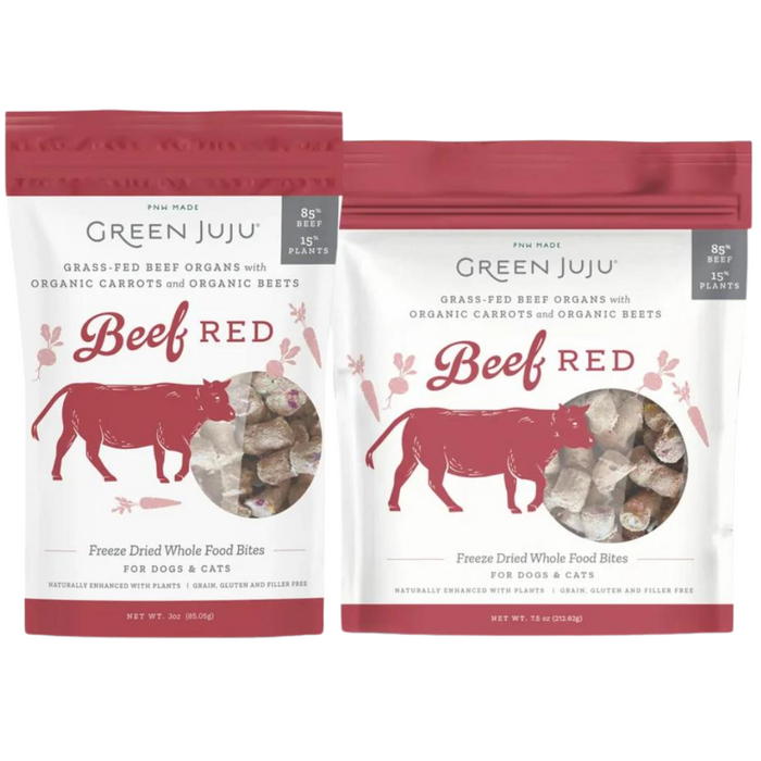 Green Juju Freeze Dried Beef Red Whole Food Bites Pack For Dogs & Cats