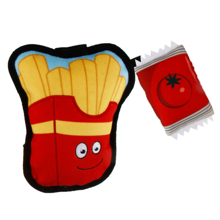 GiGwi Foodzy Friendz Tough French Fries With Ketchup Toy For Dogs