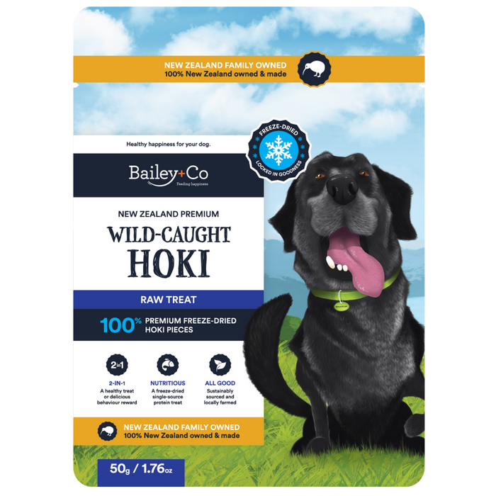 10% OFF: Bailey+Co Freeze Dried Raw New Zealand Premium Wild Caught Hoki Treat For Dogs