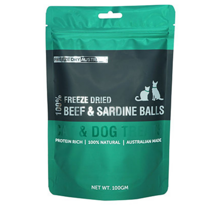 Freeze Dry Australia Beef & Sardine Balls Treats