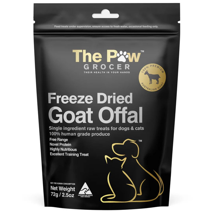 [NEW LAUNCH] 25% OFF: The Paw Grocer Black Label Freeze Dried Free-Range Goat Offal Treats For Dogs & Cats