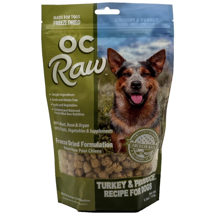 OC Raw Freeze Dried Raw Meaty Rox Turkey & Produce Recipe For Dogs