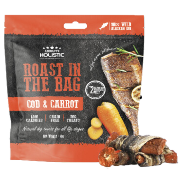 30% OFF: Absolute Holistic Roast In The Bag Cod & Carrot Dog Treats