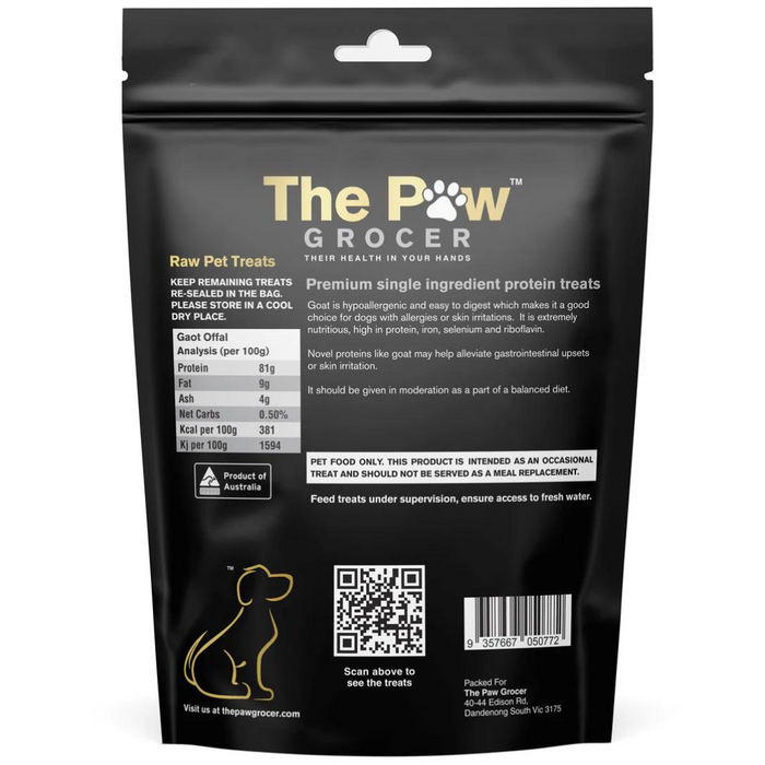 [NEW LAUNCH] 25% OFF: The Paw Grocer Black Label Freeze Dried Free-Range Goat Offal Treats For Dogs & Cats