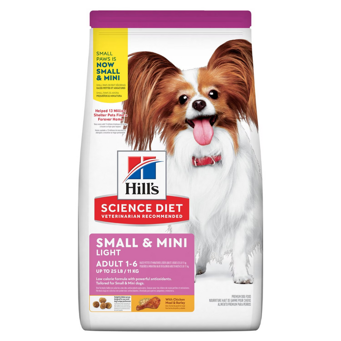 10% OFF: Hill's® Science Diet® Adult Light Small Paws™ Chicken Meal & Barley Recipe Dry Dog Food