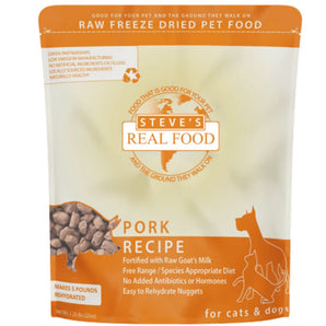 5% OFF: Steve's Real Food Freeze-Dried Pork Nuggets Diet For Dogs & Cats