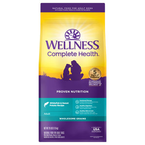 25-30% OFF: Wellness Complete Health Grained White Fish & Sweet Potato Meal Recipe Adult Dry Dog Food